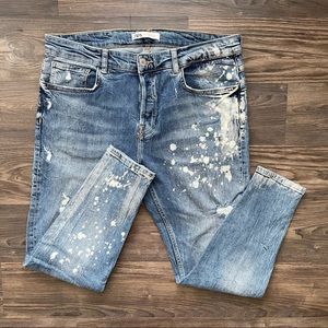 Zara Distressed Button Fly Jeans